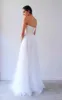 V Neck Sleeveless A-Line Long Tulle Backless White Wedding Dress sold by KissProm