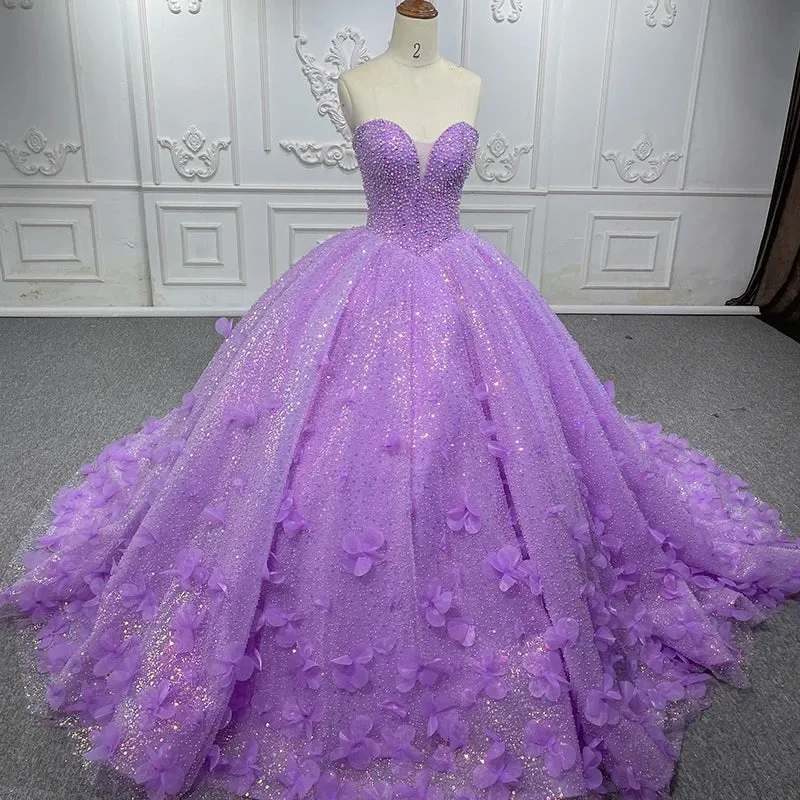 Quinceanera Dress Sparkly Beading Appliques Evening Party Dress Strapless Sweetheart Ball Gown sold by KissProm product image thumbnail 2