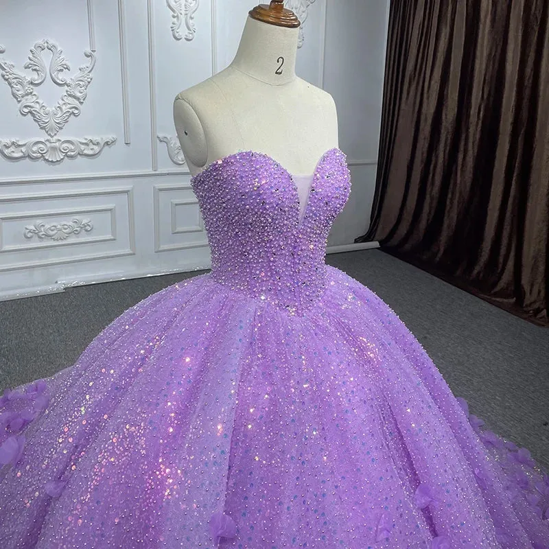 Quinceanera Dress Sparkly Beading Appliques Evening Party Dress Strapless Sweetheart Ball Gown sold by KissProm product image thumbnail 3