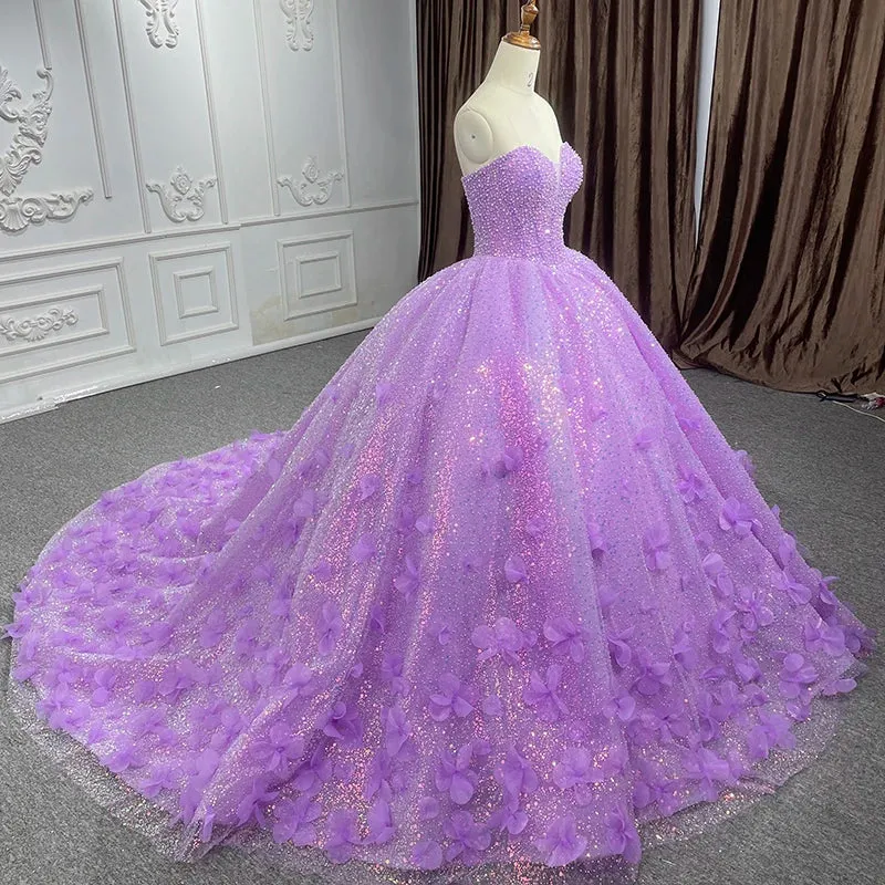 Quinceanera Dress Sparkly Beading Appliques Evening Party Dress Strapless Sweetheart Ball Gown sold by KissProm product image thumbnail 4