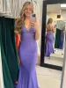 Avayah | Mermaid Blue V-Neck Long Prom Dress sold by KissProm
