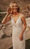 Sexy Mermaid V-neck Lace Sleeveless Wedding Dress with Sweep Train Simple Elegant Ethereal Country Garden sold by KissProm