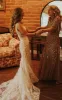 Sexy Mermaid V-neck Lace Sleeveless Wedding Dress with Sweep Train Simple Elegant Ethereal Country Garden sold by KissProm
