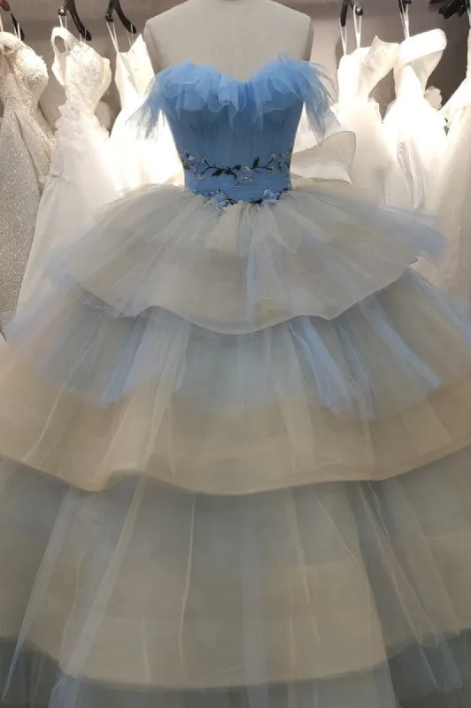 Quinceanera Dress Novelty Elegant Quinceanera Dress White Ruffles Strapless Ball Gown Evening Dress sold by KissProm
