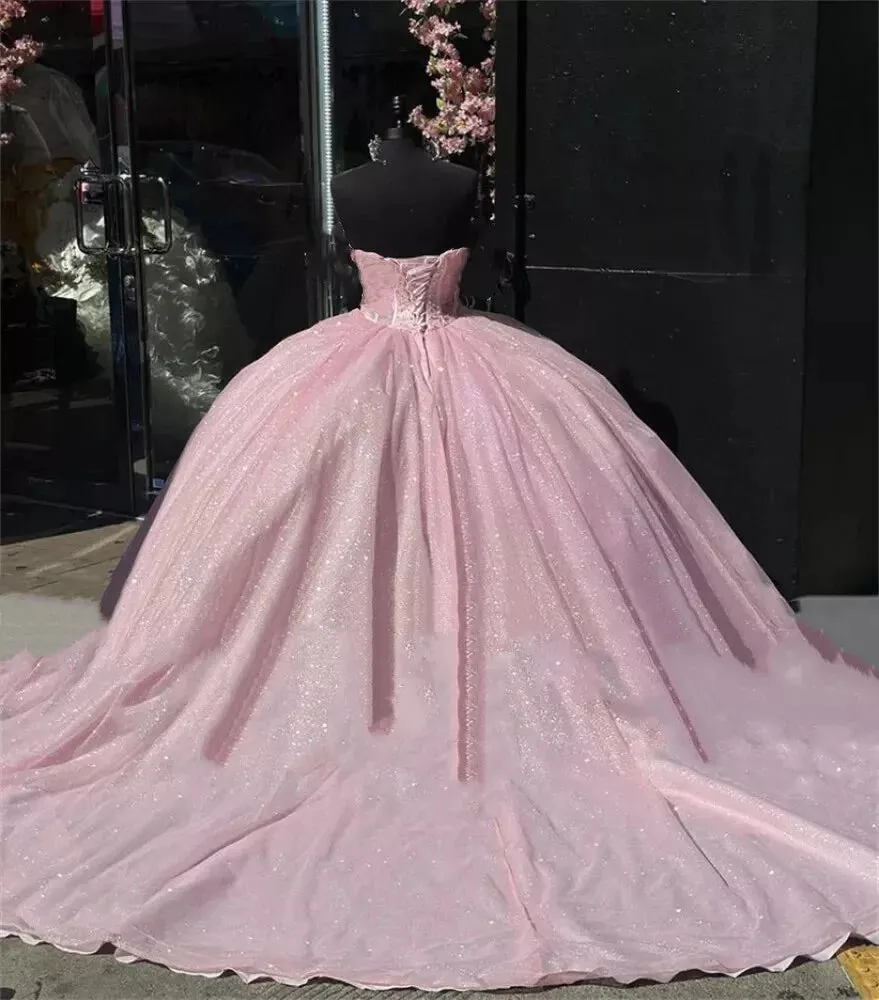 Sweetheart Light Pink Ball Gown Birthday Quinceanera Dresses sold by KissProm product image thumbnail 3