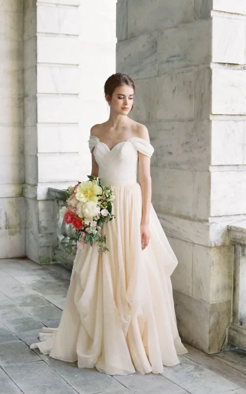 Off-The-Shoulder Drped Floor-Length Criss Cross Dress sold by KissProm