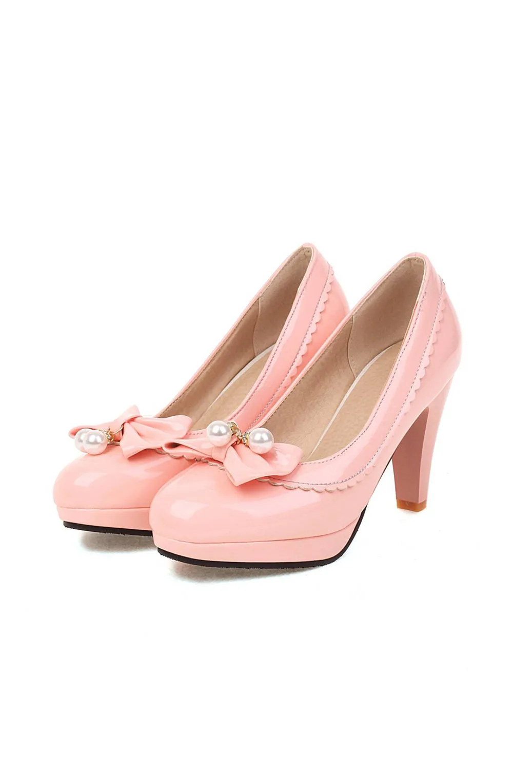 Retro Bow Pearl High Heels Shoes sold by KissProm