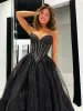 Strapless Sweetheart Neck Black Tulle Long Prom Dresses Long Black Formal Graduation Evening Dresses sold by KissProm