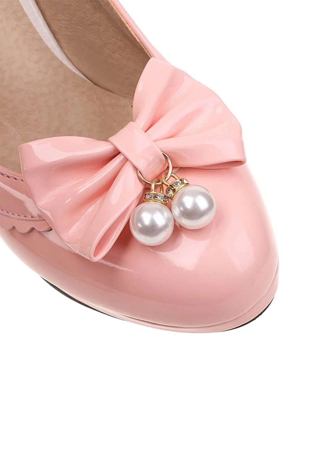 Retro Bow Pearl High Heels Shoes sold by KissProm product image thumbnail 2