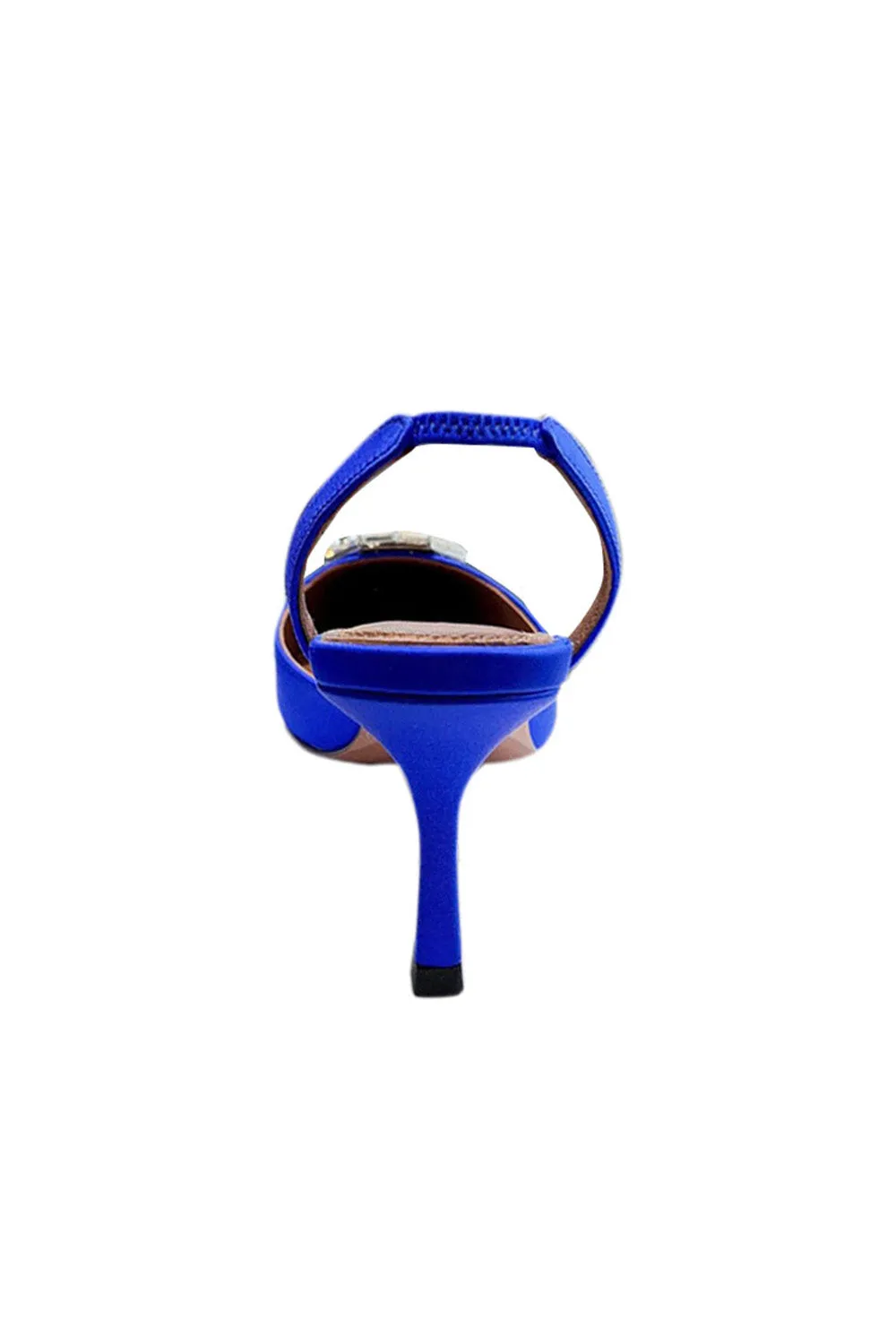 Royal Blue Satin Buckled Mid Heel Stiletto Sandals sold by KissProm product image thumbnail 4