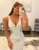 Tonya | White Mermaid V-Neck Beaded Long Prom Dress sold by KissProm