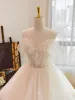 Vivienne | Champagne Tulle Lace Wedding Dress With Sweep Train sold by KissProm