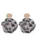 Gray Leopard Print Rhinestones Round Earrings sold by KissProm