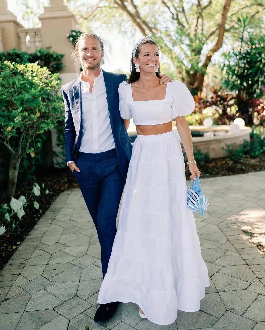 Genevieve | A Line Two Piece Square Neck Satin Long Wedding Dresses sold by KissProm product image thumbnail 2