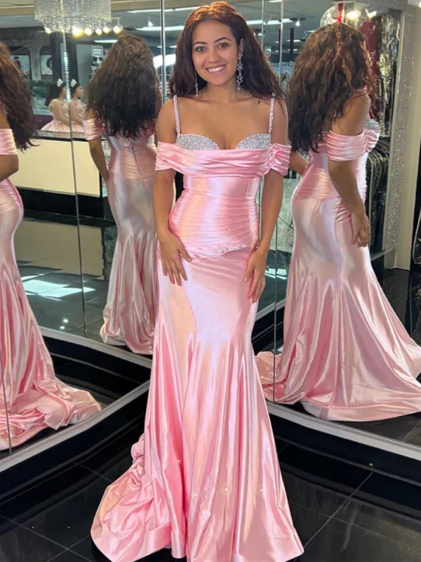 Judith | Pink Sweetheart Neck Long Mermaid Prom Dress sold by KissProm