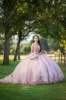 Erika | Pink Sweetheart Neckline Quinceanera Ball Gown Dress sold by KissProm
