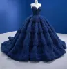 Quinceanera Dress Graceful Backless Ball Gown Navy Blue Prom Dresses sold by KissProm