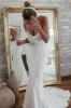 Diamond White Spaghetti Straps Mermaid Wedding Dress sold by KissProm