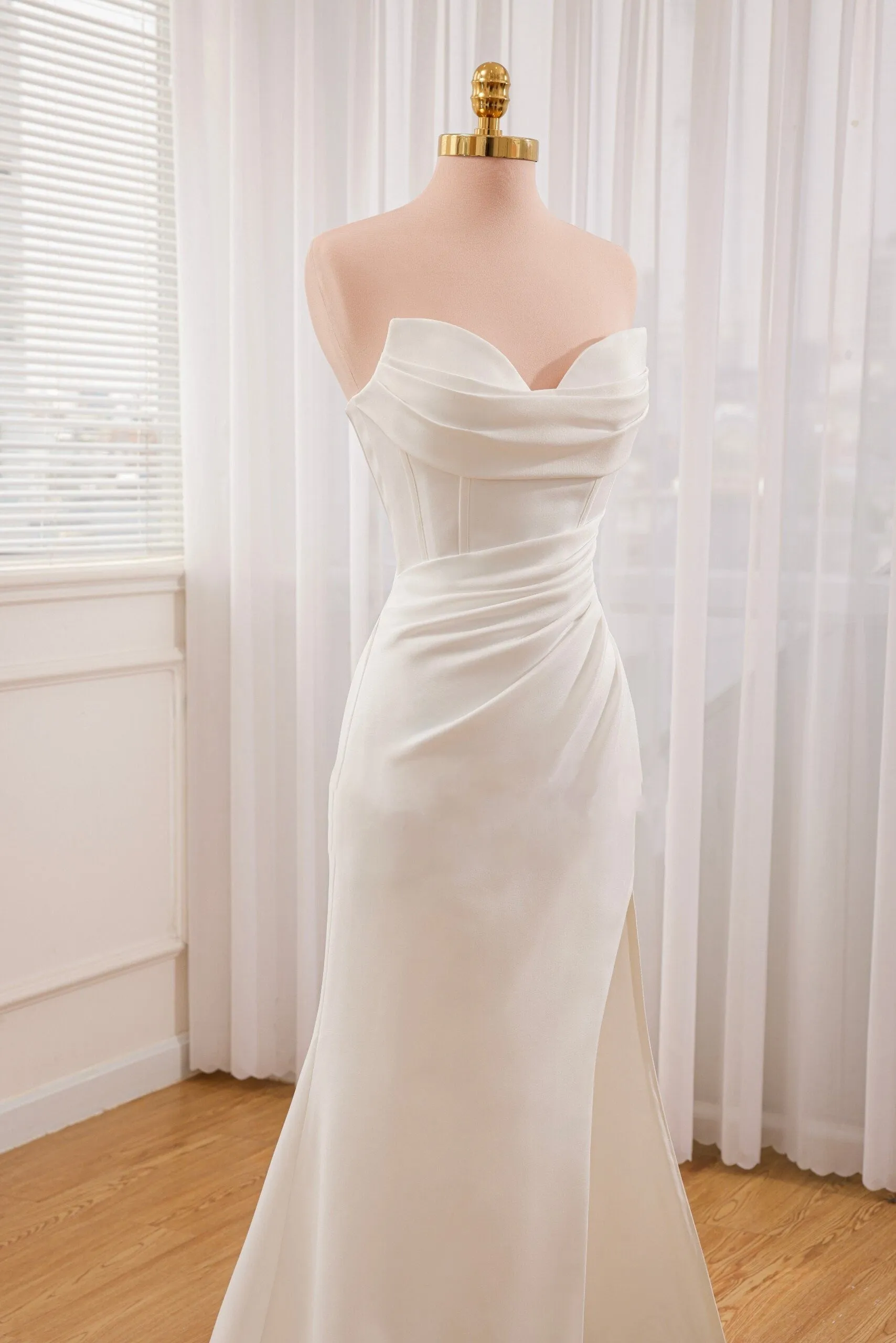 Sia | Mermaid Strapless Satin Wedding Dress With Convenient Detachable Skirt sold by KissProm product image thumbnail 3