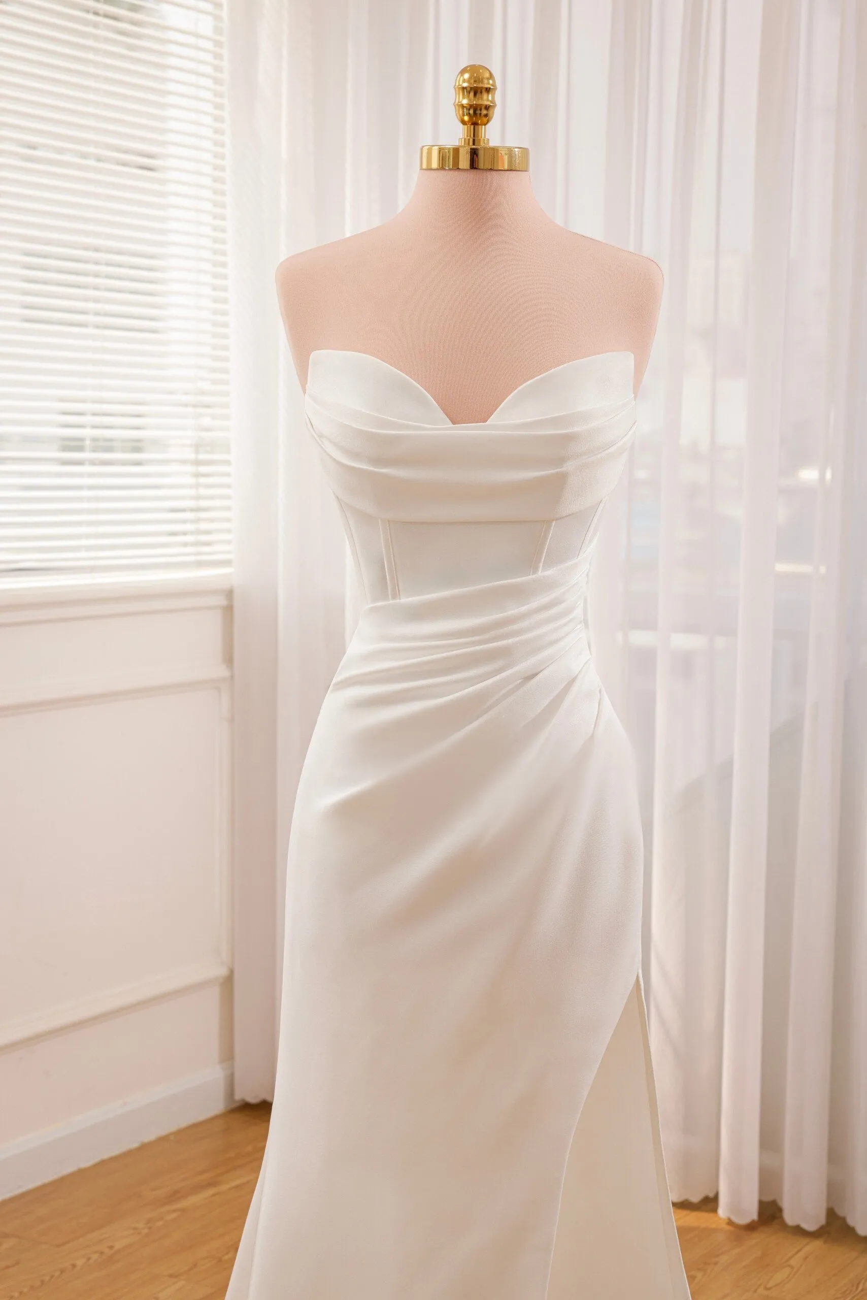 Sia | Mermaid Strapless Satin Wedding Dress With Convenient Detachable Skirt sold by KissProm product image thumbnail 2