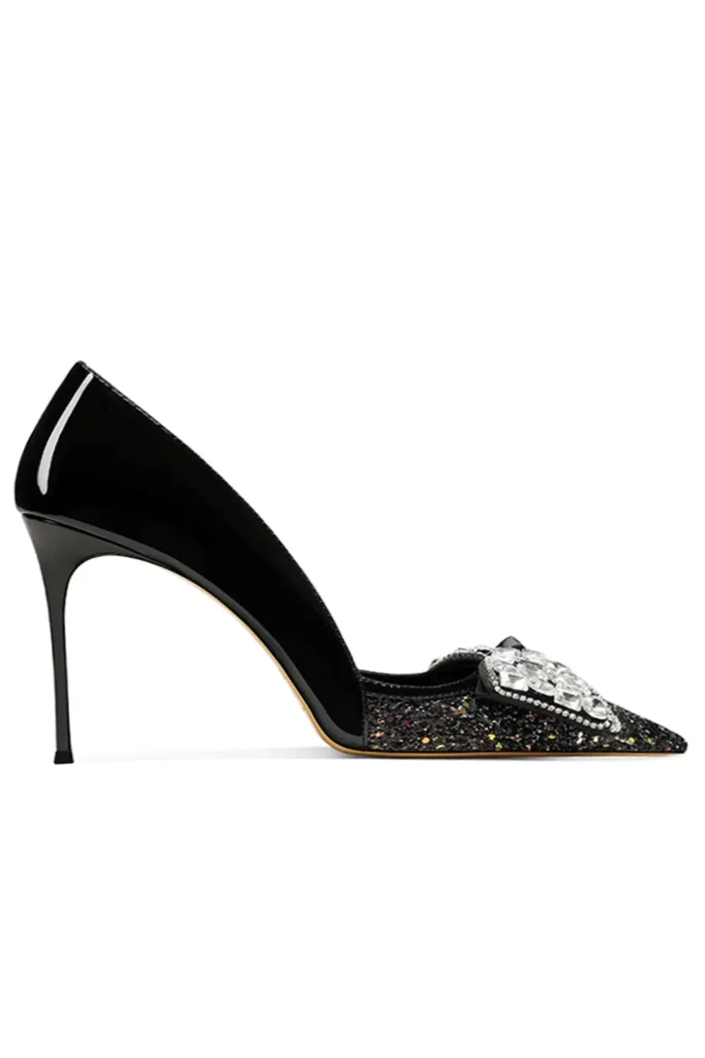 Gold Stiletto Heel Bow Mid Heel Pumps sold by KissProm product image thumbnail 4