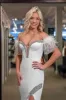 White Off-the-Shoulder Tassel Mermaid Prom Dress with Slit sold by KissProm