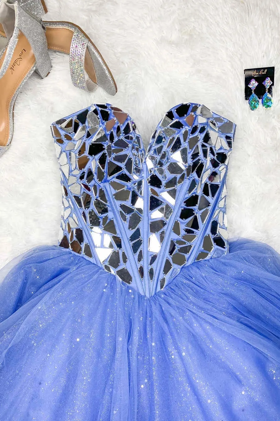 Glitter Tulle Sweetheart Black Long Quinceanera Dresses sold by KissProm product image thumbnail 4