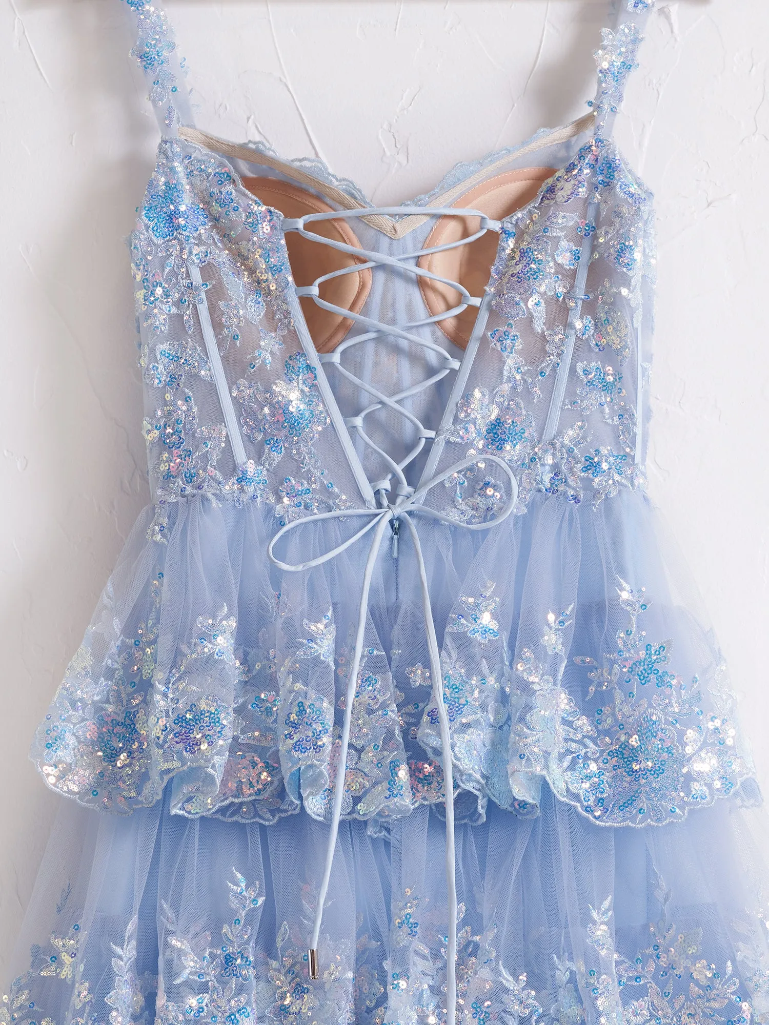 Princess A Line Off the Shoulder Corset Prom Dress with Lace Ruffles sold by KissProm product image thumbnail 5