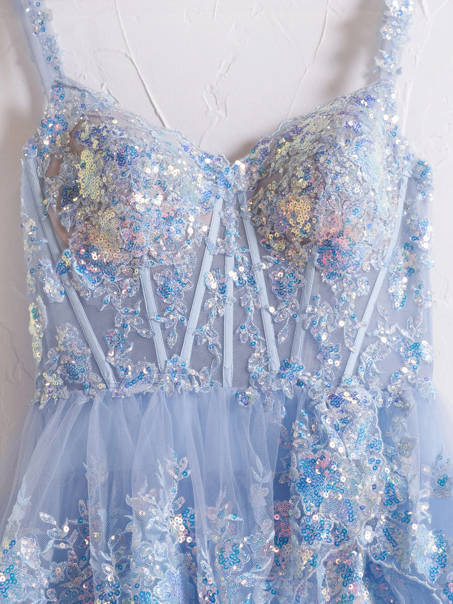 Princess A Line Off the Shoulder Corset Prom Dress with Lace Ruffles sold by KissProm product image thumbnail 4