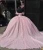 Carine | Glitter Off The Shoulder Pink Ball Gown Quinceanera Dresses sold by KissProm