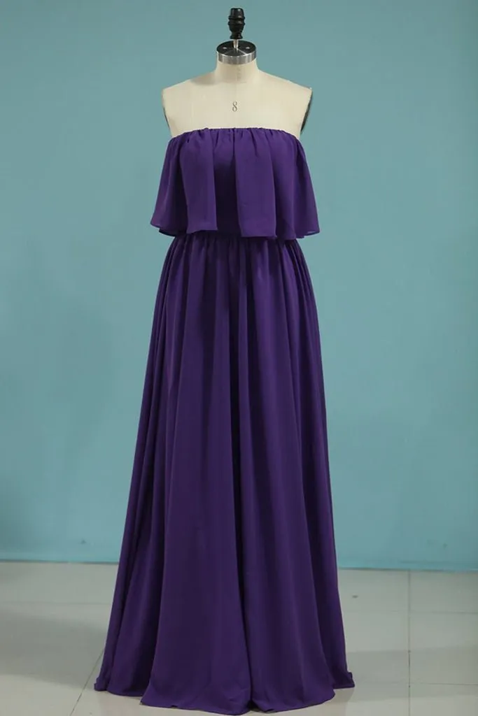 A Line Long Chiffon Off the Shoulder Mix And Match Bridesmaid Dresses sold by KissProm product image thumbnail 4