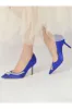 Crystal Side Pointed Toe Satin Pump sold by KissProm