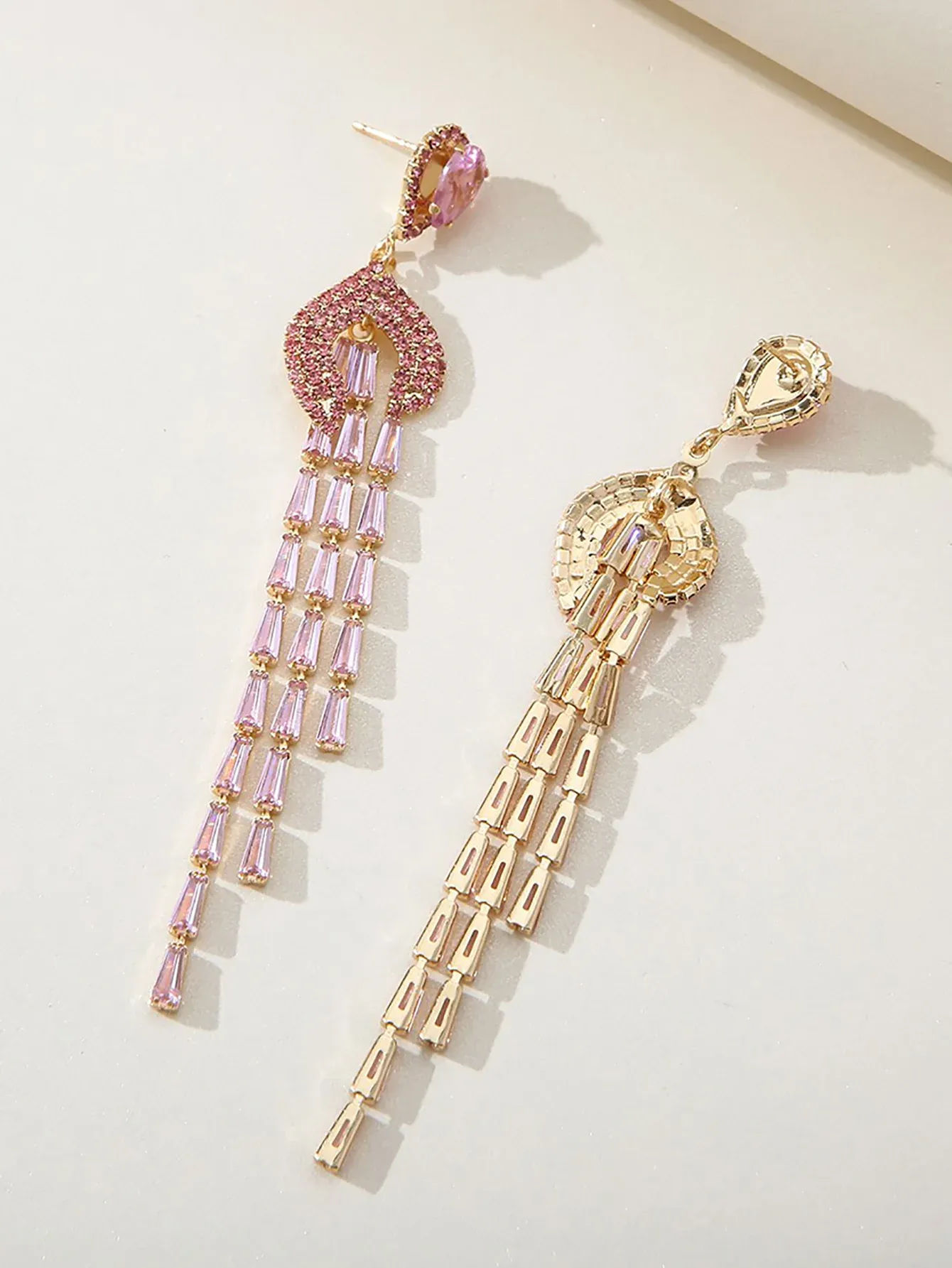 Pink Tassel Vintage Long Earrings sold by KissProm product image thumbnail 3
