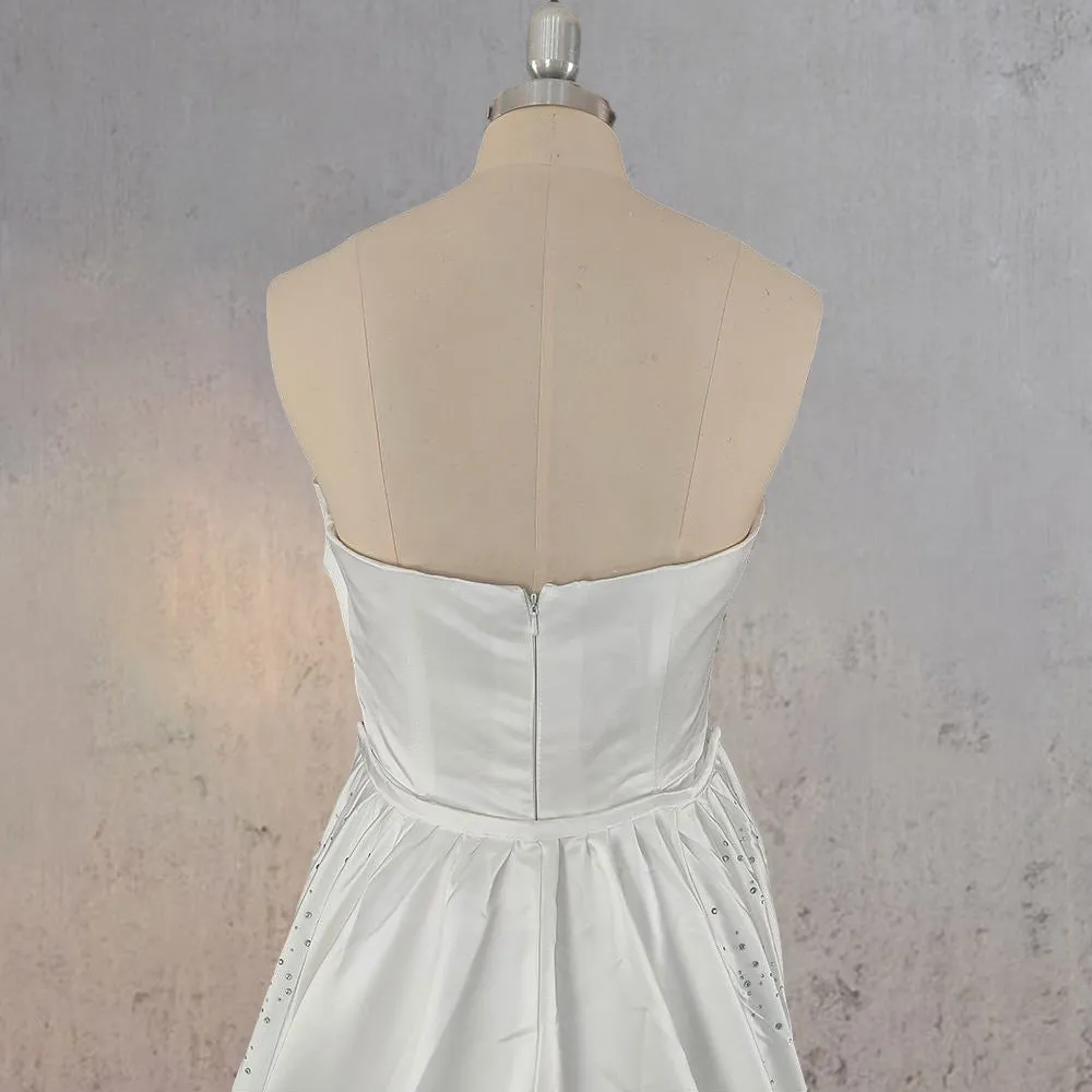 Unique Mermaid Satin Wedding Dress with Beadings sold by KissProm product image thumbnail 5