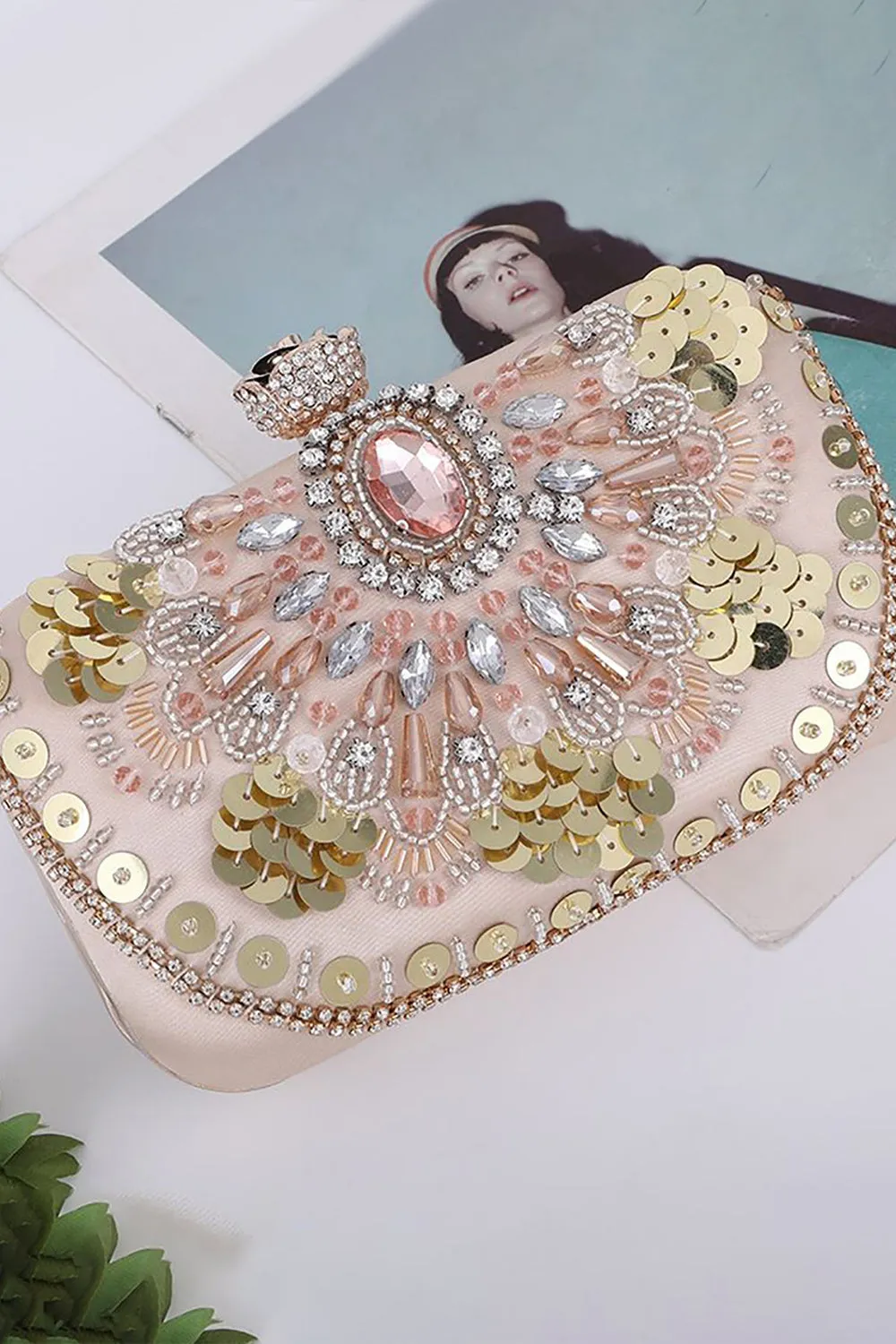 Sequins Rhinestones Square Party Handbag sold by KissProm product image thumbnail 4