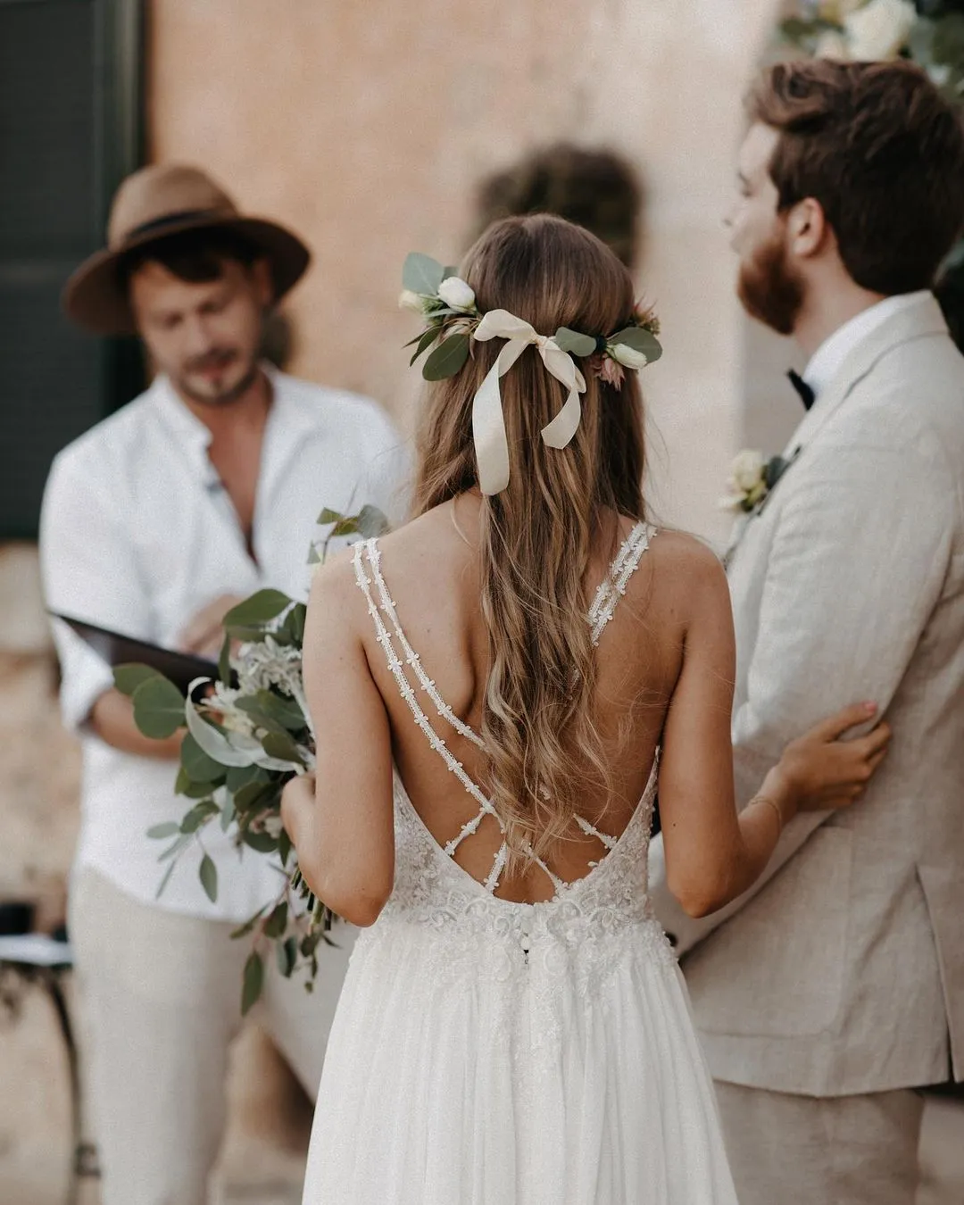 Roena | Fairy A-Line V-Neck Chiffon Long Wedding Dresses with Appliques sold by KissProm product image thumbnail 2