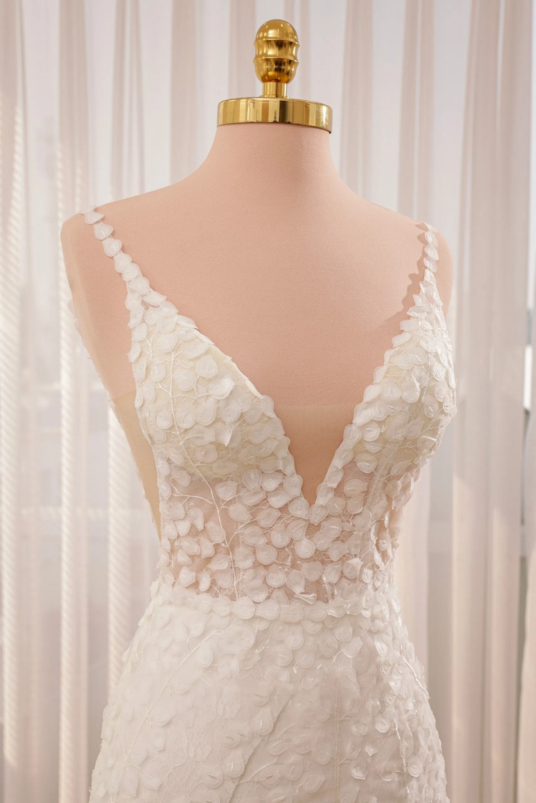 Straps White Lace Mermaid Wedding Dress With Appliques sold by KissProm product image thumbnail 5