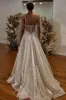Jessa | Spaghetti Straps Lace Appliques Sparkly A-Line Wedding Dress sold by KissProm