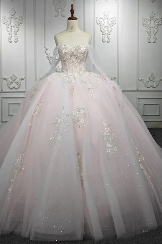 Renata | Blush Ball Gown Lace Strapless Sleeveless Quinceanera Dresses sold by KissProm