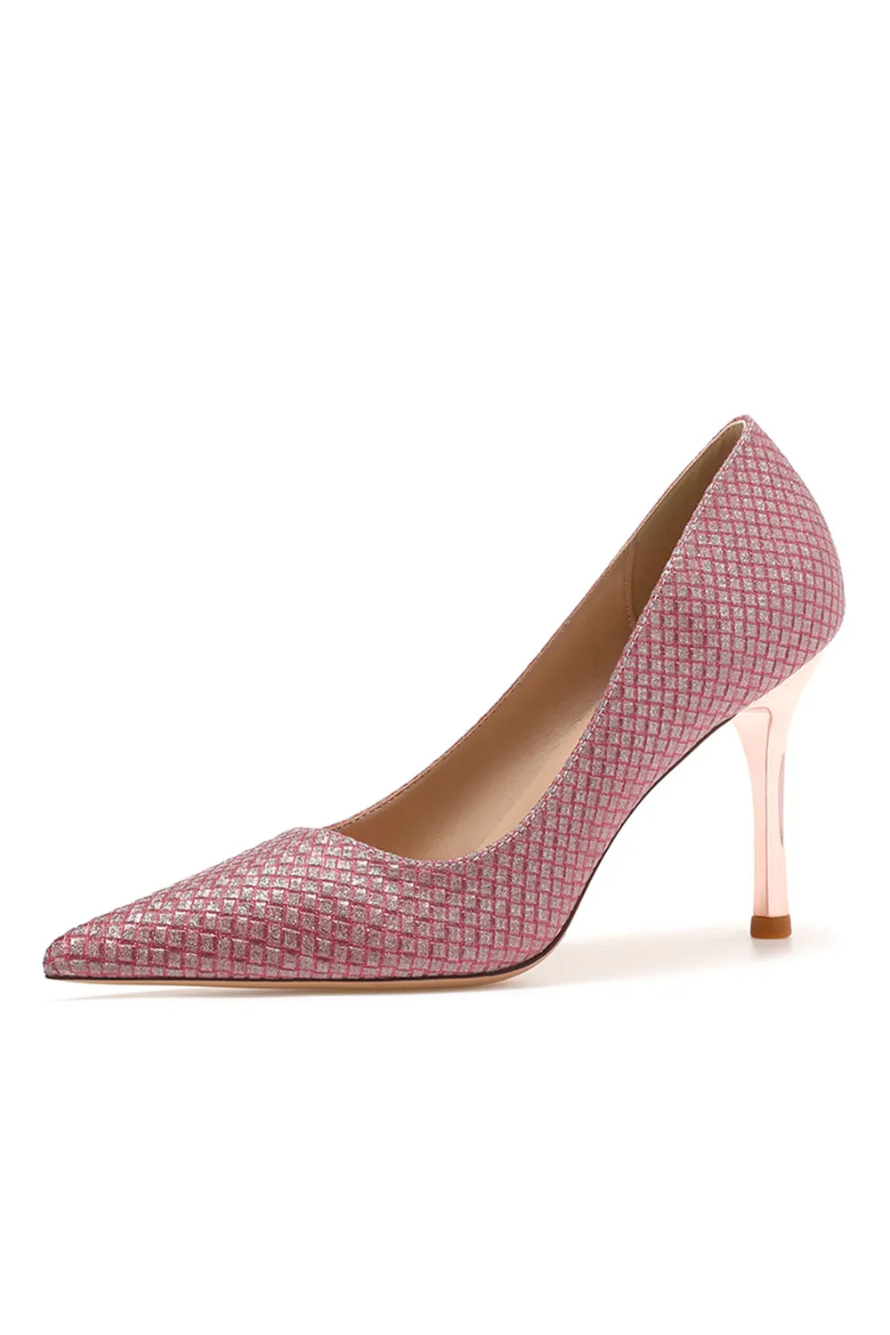 Wedding Shoes Microfiber Leather Close-Toe Stiletto Heel With Sequins sold by KissProm product image thumbnail 5