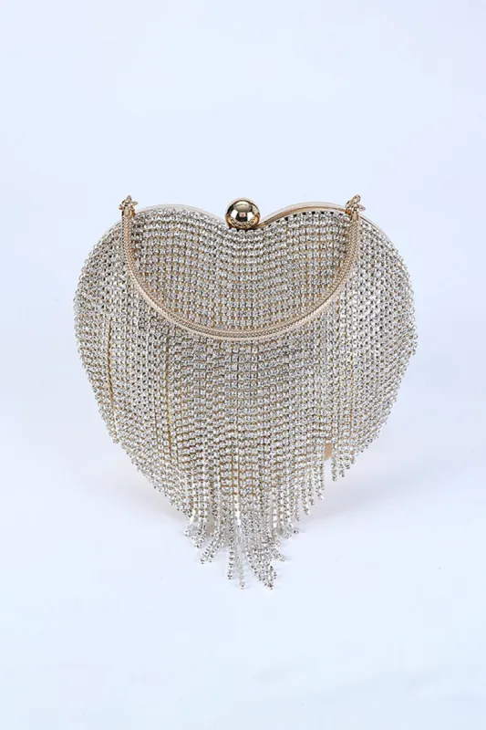 Silver Handle Sweetheart Clutch Bag With Pendant sold by KissProm