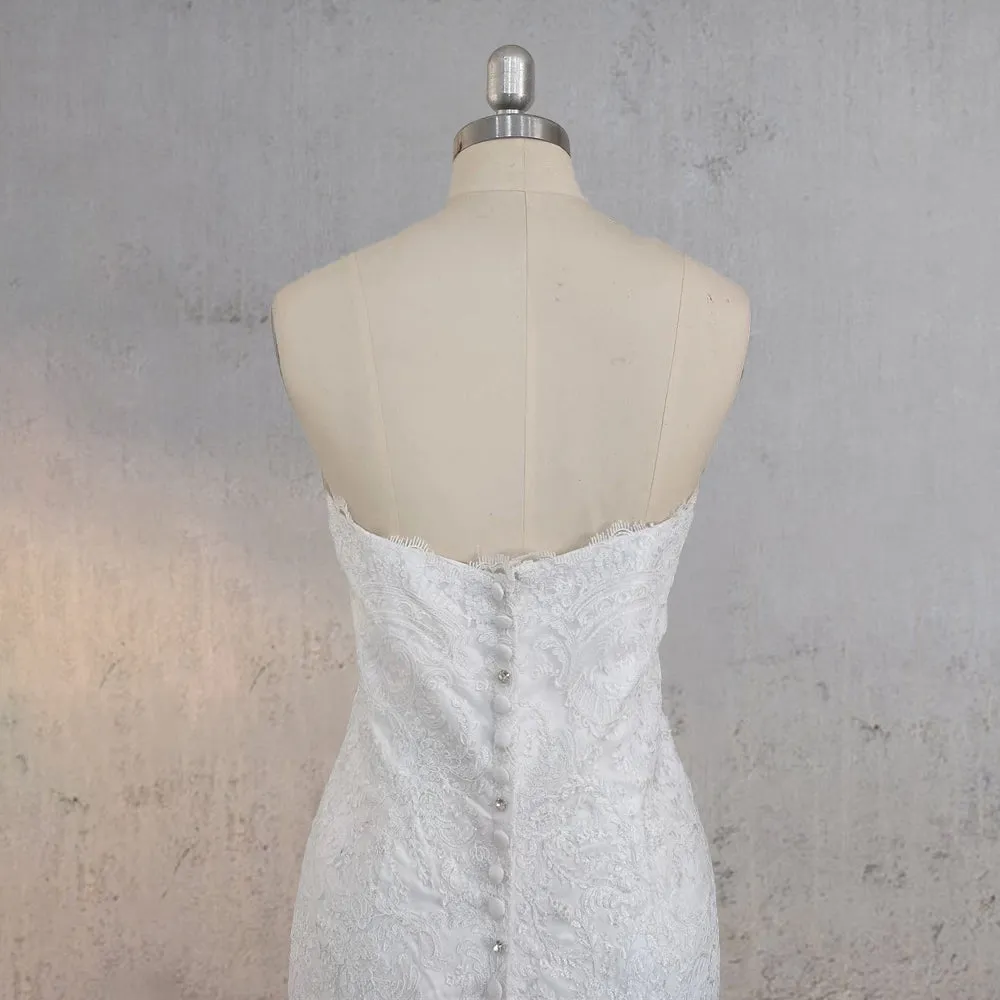 Mermaid White Strapless Wedding Dresses with Appliques sold by KissProm product image thumbnail 4