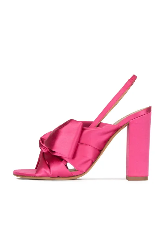 Satin Peep Toe Chunky Heel Outdoor Shoes With Bow-Knot sold by KissProm