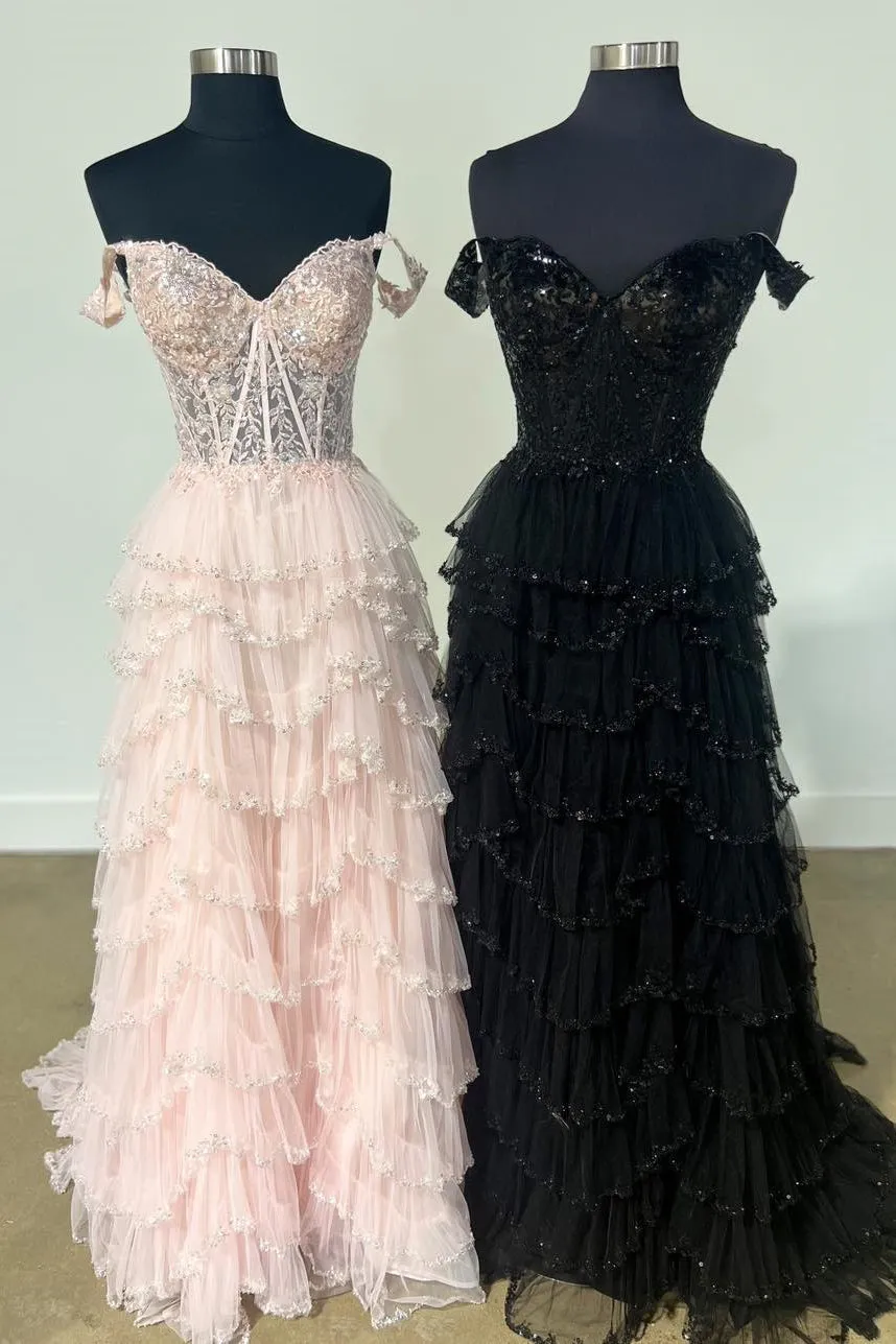 Scout | A-Line Sweetheart Champagne Tulle Prom Dresses with Appliques sold by KissProm product image thumbnail 4