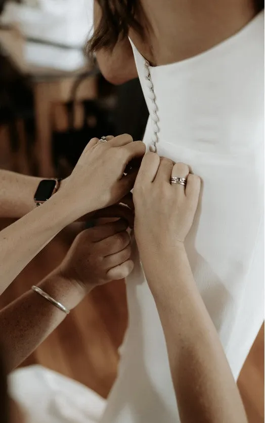 Lilia | Mermaid Satin Sleeveless Wedding Dress With Sweep Train sold by KissProm product image thumbnail 2