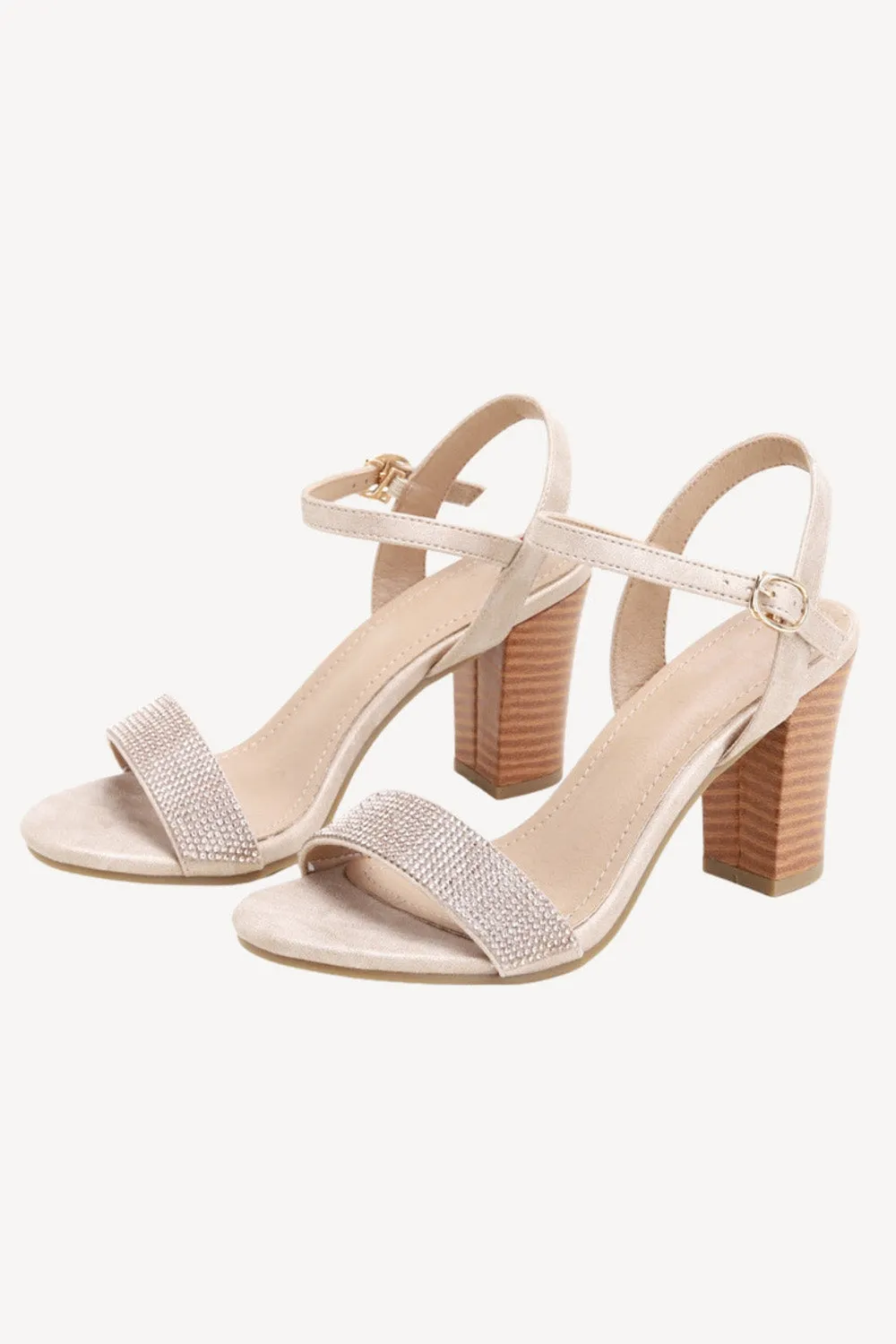 Rhinestone One Strap Chunky High Heel Sandals sold by KissProm product image thumbnail 3