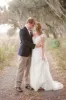 A-line Chiffon Cap Sleeves Wedding Dress with Appliques sold by KissProm