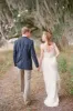A-line Chiffon Cap Sleeves Wedding Dress with Appliques sold by KissProm