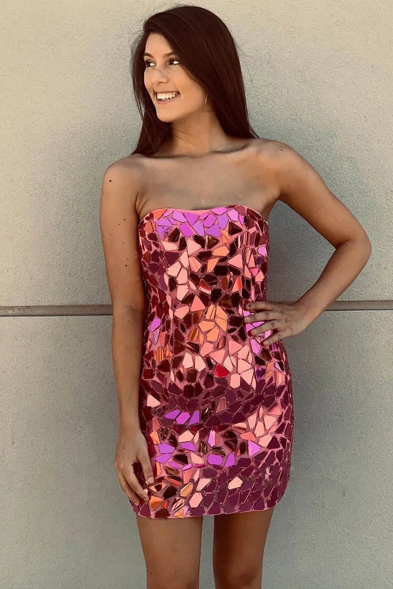 Bodycon Strapless Royal Blue Mini Party Dresses with Beading sold by KissProm product image thumbnail 3