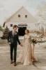 A-line 3D Flower Colorful V Neck Tulle Forest Wedding Dresses sold by KissProm